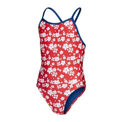 Allover V - back tyttöjen uimapuku, puna - valkoinenSpeedo