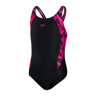 Hyper Boom Splice Muscleback tyttöjen uimapuku, musta - pinkkiSpeedo