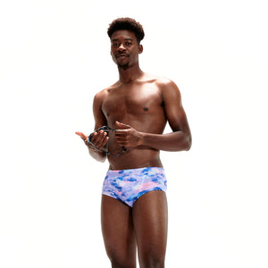 13,5 cm Club Training Allover Brief badbyxor för män, blålila