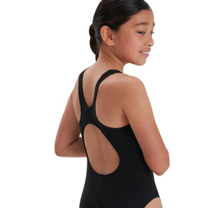 Plastisol Placement Muscleback tjejbaddräkt, svart-blå