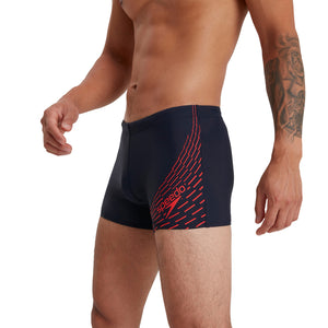 Medley Logo Aquashort badbyxor för män, röd-mörkblå