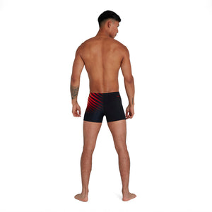 Placering Aquashort badbyxor för män, svart-röd