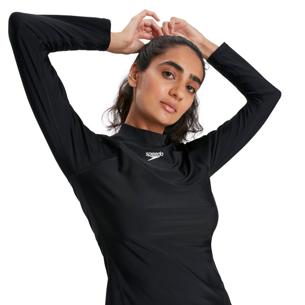 Rash Top långärmad UV-tröja för kvinnor, svart