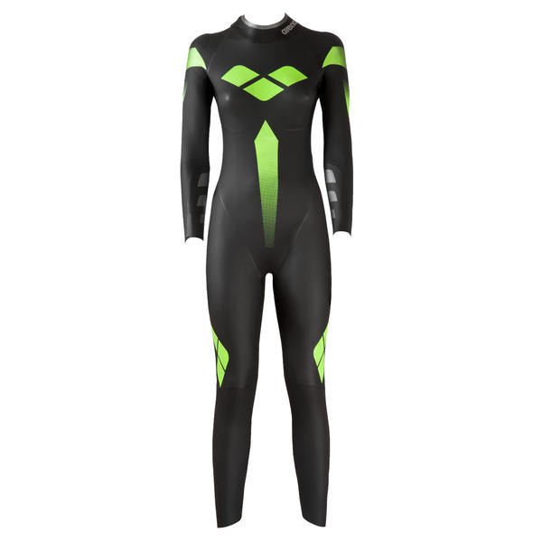 Naisten TriWetsuit, märkäpuku, musta - vihreäArena