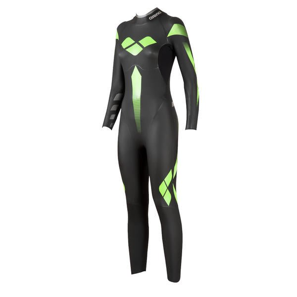 Naisten TriWetsuit, märkäpuku, musta - vihreäArena