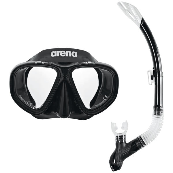 Premium Lasten sukellus maski+snorkkeli, mustaArena