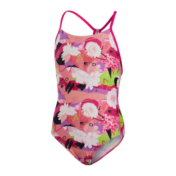 Punk floral Allover tyttöjen uimapukuSpeedo