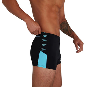 Boom Logo Splice badbyxor för män, svart-blå