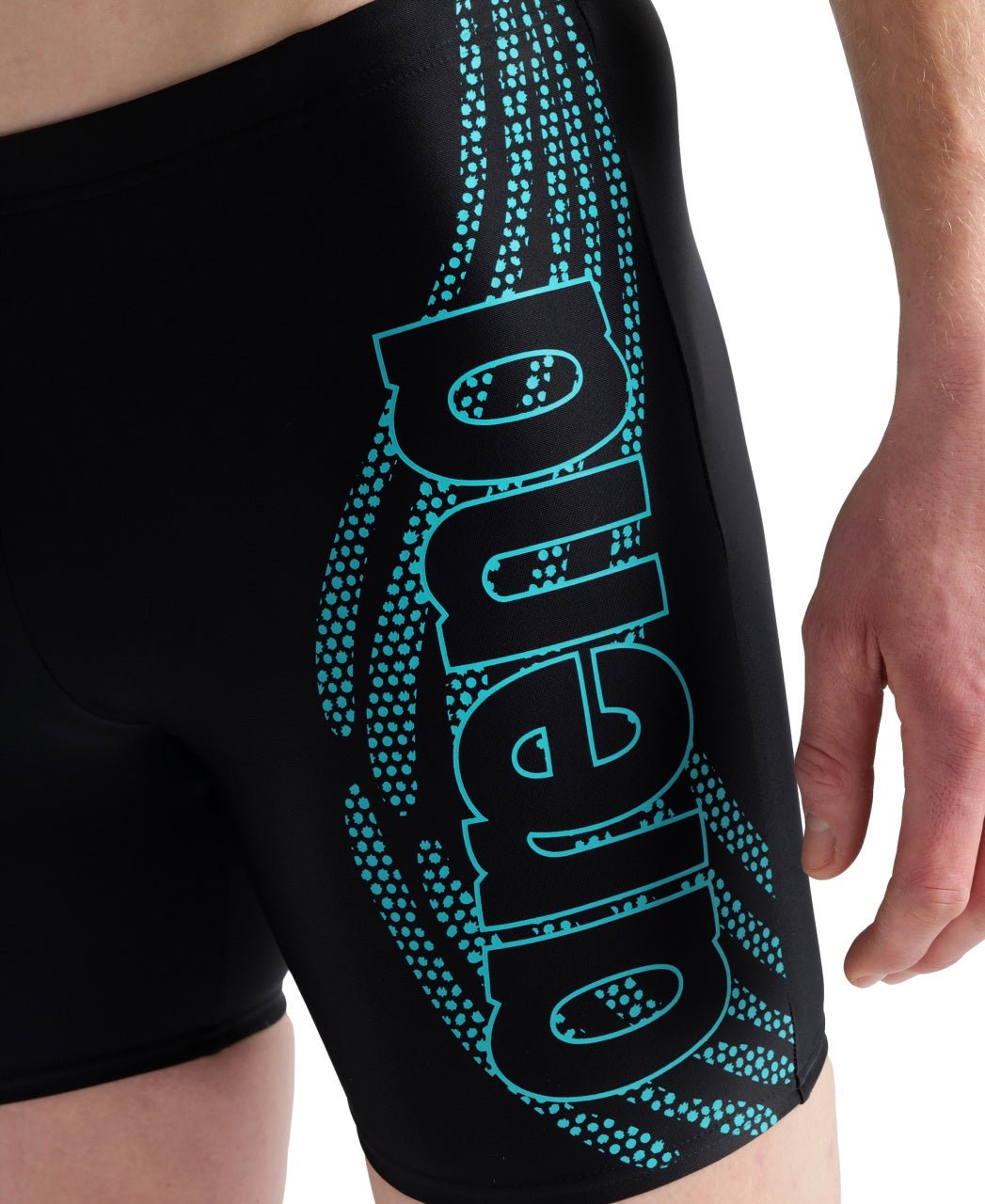 Swim Mid Jammer Graphic miesten uimahousut, mustaArena