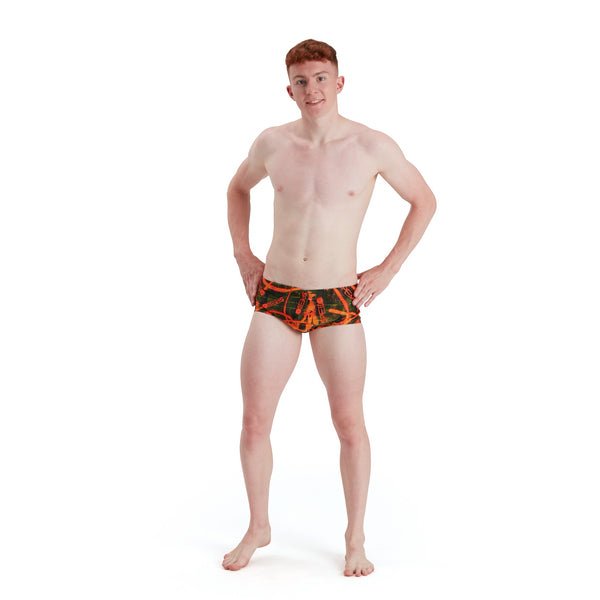 Wall Spray 17cm Brief miesten uimahousut, oranssi - vihreäSpeedo